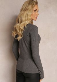 Renee - Szara Bluzka Phila. Okazja: na co dzień, na spotkanie biznesowe, do pracy. Typ kołnierza: dekolt w kształcie V. Kolor: szary. Materiał: jeans, materiał. Styl: klasyczny, biznesowy, casual #4