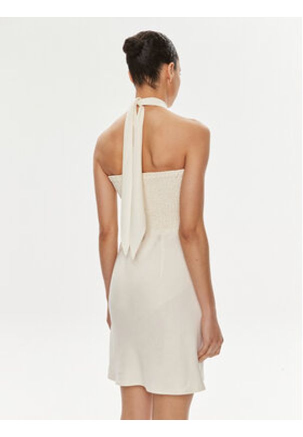 Patrizia Pepe Sukienka letnia 2A2779/A052-W362 Écru Regular Fit. Materiał: len, wiskoza. Sezon: lato