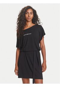 Emporio Armani Sukienka codzienna EW000783 AF12192 UC001 Czarny Regular Fit. Okazja: na co dzień. Kolor: czarny. Materiał: wiskoza. Typ sukienki: proste. Styl: casual