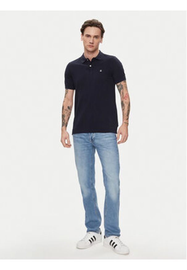 United Colors of Benetton - United Colors Of Benetton Polo 3089J3179 Granatowy Regular Fit. Typ kołnierza: polo. Kolor: niebieski. Materiał: bawełna