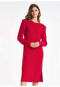 Ochnik - Sukienka damska. Kolor: czerwony. Materiał: materiał. Typ sukienki: proste #1