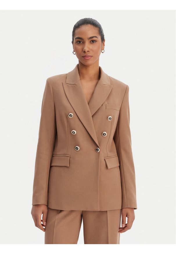 Morgan Marynarka 261-VFALI.F Brązowy Slim Fit. Kolor: brązowy. Materiał: wiskoza