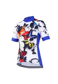 MADANI - Koszulka rowerowa damska madani. Kolor: biały, niebieski, wielokolorowy, fioletowy