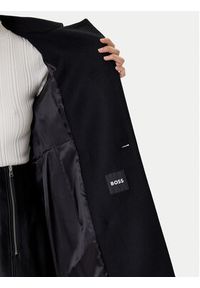 BOSS Płaszcz wełniany Cale 50550723 Czarny Relaxed Fit. Kolor: czarny. Materiał: wełna #6