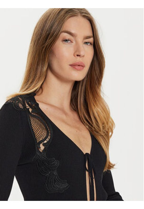 TwinSet - TWINSET Kardigan 242TP3193 Czarny Slim Fit. Kolor: czarny. Materiał: syntetyk