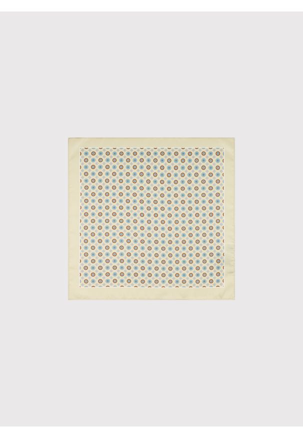 Pako Lorente - PAKO LORENTE - Beżowa poszetka w kolorowy mikrowzór. Kolor: beżowy. Materiał: poliester. Wzór: kolorowy