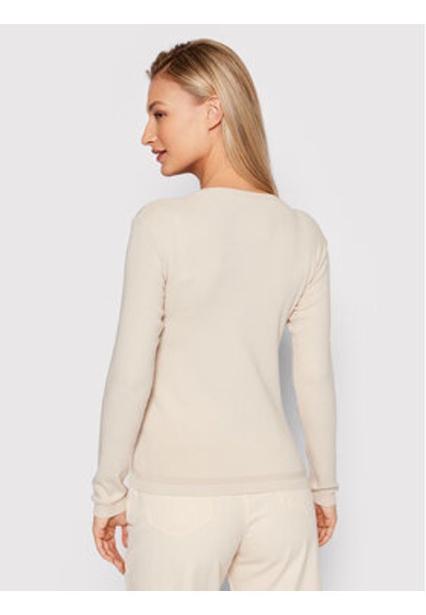 United Colors of Benetton - United Colors Of Benetton Sweter 1091D4625 Beżowy Regular Fit. Kolor: beżowy. Materiał: bawełna