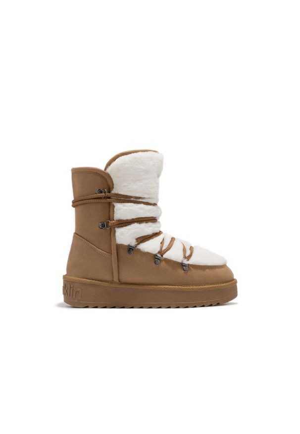 Buty śniegowce damskie D.Franklin ocieplane. Kolor: brązowy. Sezon: zima. Styl: elegancki