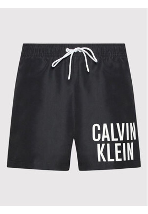 Calvin Klein Swimwear Szorty kąpielowe Medium KM0KM00739 Czarny Regular Fit. Kolor: czarny. Materiał: syntetyk