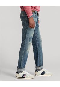 Ralph Lauren - RALPH LAUREN - Niebieskie jeansy z przetarciami. Kolor: niebieski. Styl: klasyczny #6