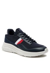 TOMMY HILFIGER - Tommy Hilfiger Sneakersy Modern Runner Premium Knit FM0FM05135 Granatowy. Kolor: niebieski