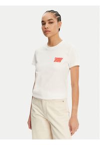 Tommy Jeans T-Shirt Bubble DW0DW21338 Biały Regular Fit. Kolor: biały. Materiał: bawełna #9