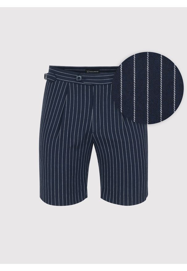 Pako Lorente - PAKO LORENTE - Szorty męskie w prążek z lnem. Okazja: na co dzień. Materiał: len. Długość: krótkie. Wzór: prążki. Sezon: lato. Styl: casual