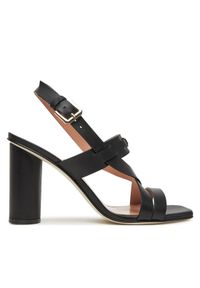 Pollini Sandały SA16358C0MTC0000 Czarny. Kolor: czarny. Materiał: skóra