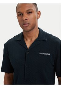 Karl Lagerfeld - KARL LAGERFELD Koszula B2M46063 Granatowy Slim Fit. Typ kołnierza: dekolt w karo. Kolor: niebieski. Materiał: bawełna #4