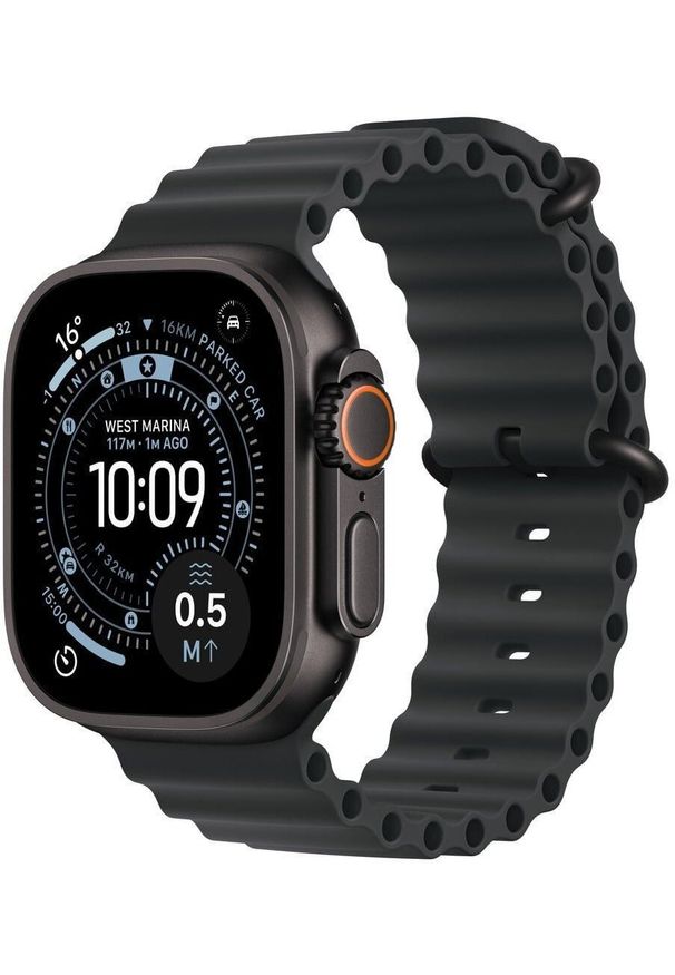 APPLE - Smartwatch Apple Watch Ultra 3 GPS + Cellular 49mm Black Titanium / Ocean Band Czarny (MF0J4QI/A). Rodzaj zegarka: smartwatch. Kolor: czarny