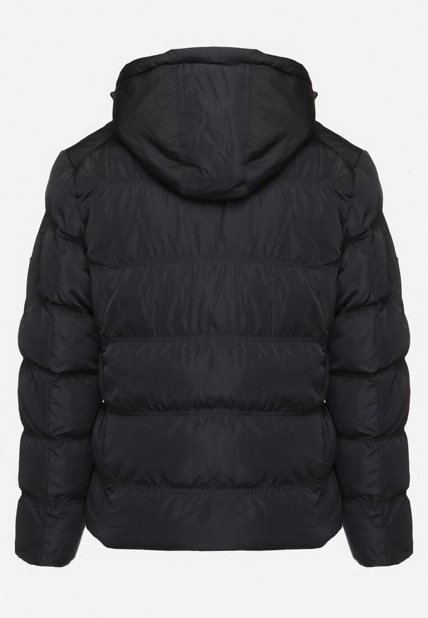 Born2be - Granatowa Pikowana Kurtka z Odpinanym Kapturem i Kieszonką na Rękawie Vamiena. Okazja: na co dzień. Kolor: niebieski. Styl: klasyczny, elegancki, casual