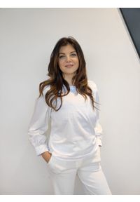 Biała elegancka bluzka Liviana Conti. Kolor: biały. Materiał: poliamid, elastan, materiał, bawełna. Styl: elegancki