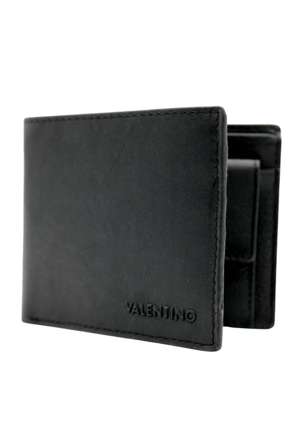Valentino by Mario Valentino - VALENTINO Mały czarny portfel męski hummus wallet. Kolor: czarny