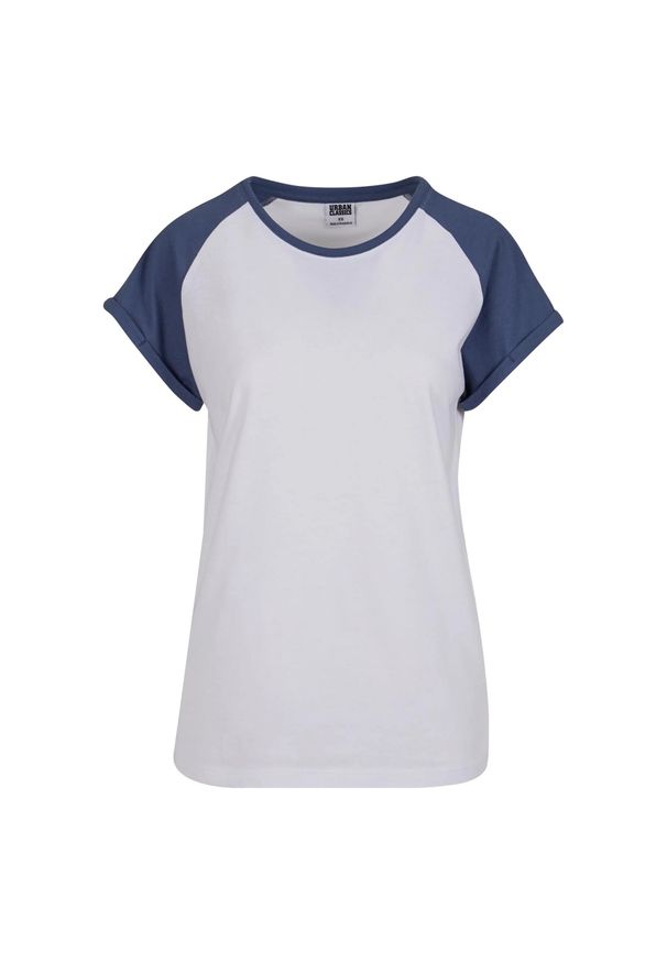 Urban Classics - T-shirt Damski Kontrastowy Raglanowy. Kolor: wielokolorowy, niebieski, brązowy. Długość rękawa: raglanowy rękaw