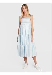 Seafolly Sukienka letnia Cabana 54860-DR Błękitny Regular Fit. Kolor: niebieski. Materiał: bawełna. Sezon: lato #5