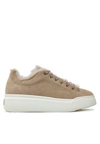 Max Mara Sneakersy TMAXI1 2424766072650 Beżowy. Kolor: beżowy. Materiał: skóra, zamsz