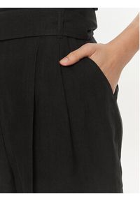 Marella Szorty materiałowe Panama 2413141012 Czarny Regular Fit. Kolor: czarny. Materiał: len #3