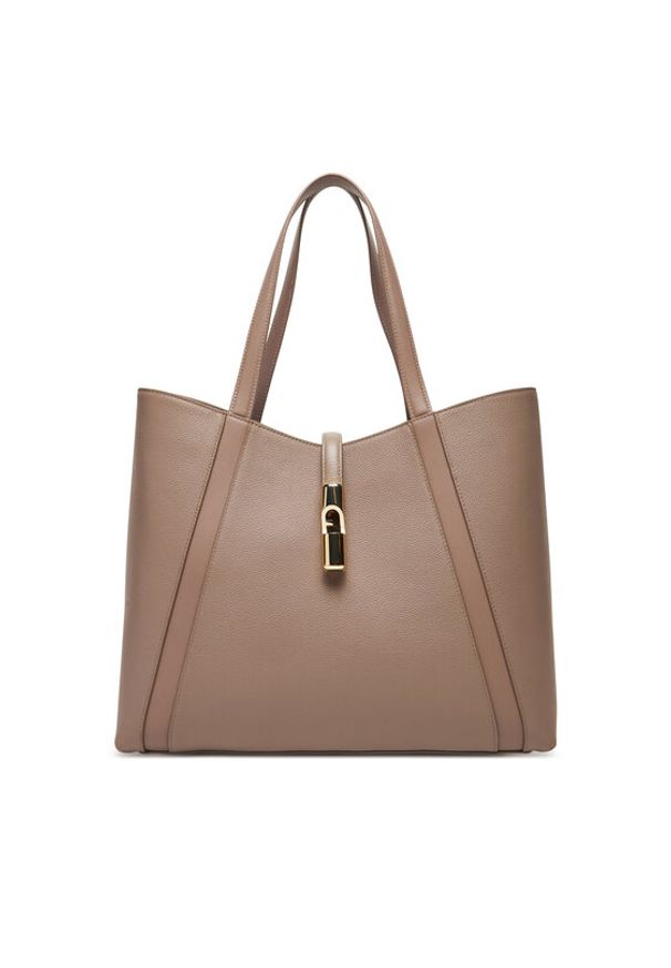 Furla Torebka Goccia L WB01788 BX3353 KH 3624S Beżowy. Kolor: beżowy. Materiał: skórzane