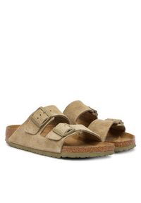 Birkenstock Klapki Arizona 1032061 Khaki. Kolor: brązowy. Materiał: skóra, zamsz #6
