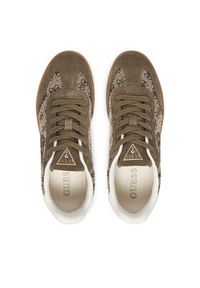 Guess Sneakersy FLTJAC LEA12 Khaki. Kolor: brązowy. Materiał: zamsz, skóra #6