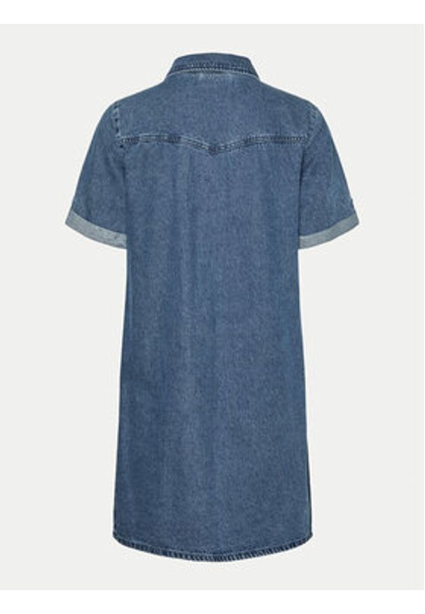 Vero Moda Sukienka jeansowa Jennie 10309665 Niebieski Regular Fit. Kolor: niebieski. Materiał: bawełna
