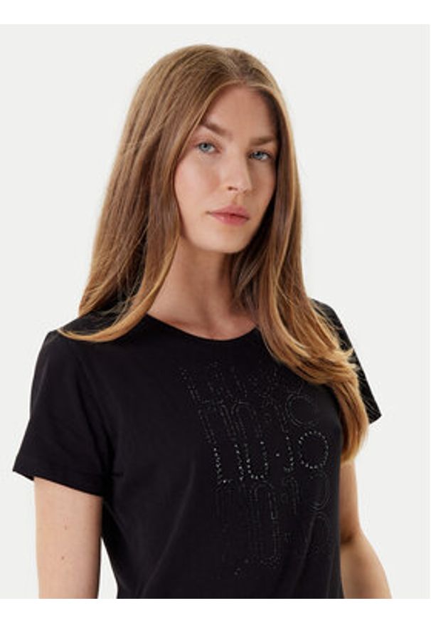 Liu Jo Sport T-Shirt TF5166 JS003 Czarny Regular Fit. Kolor: czarny. Materiał: bawełna. Styl: sportowy