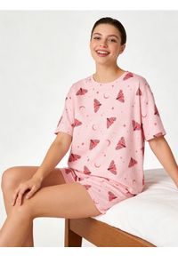Sinsay - Piżama dwuczęściowa w ćmy - różowy. Kolor: różowy #1