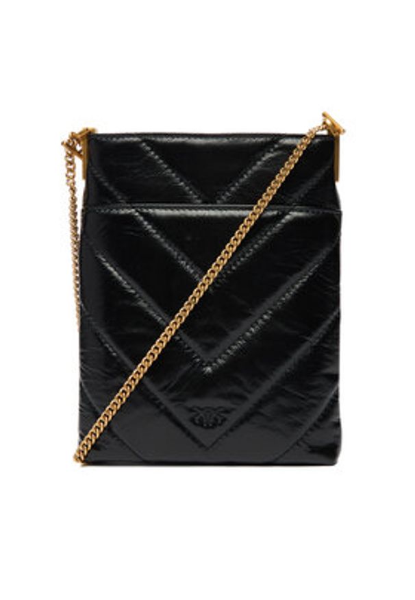 Pinko - PINKO Torebka Flat Satchel AI 25-26 PCPL 105352 A2W2 Czarny. Kolor: czarny. Materiał: skórzane