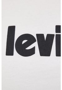 Levi's® - Levi's T-shirt bawełniany kolor biały. Okazja: na co dzień, na spotkanie biznesowe. Kolor: biały. Materiał: bawełna. Wzór: nadruk. Styl: biznesowy, casual