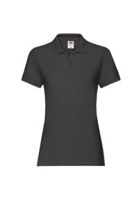 FRUIT OF THE LOOM - Damska Koszulka Polo Premium. Typ kołnierza: polo. Kolor: czarny