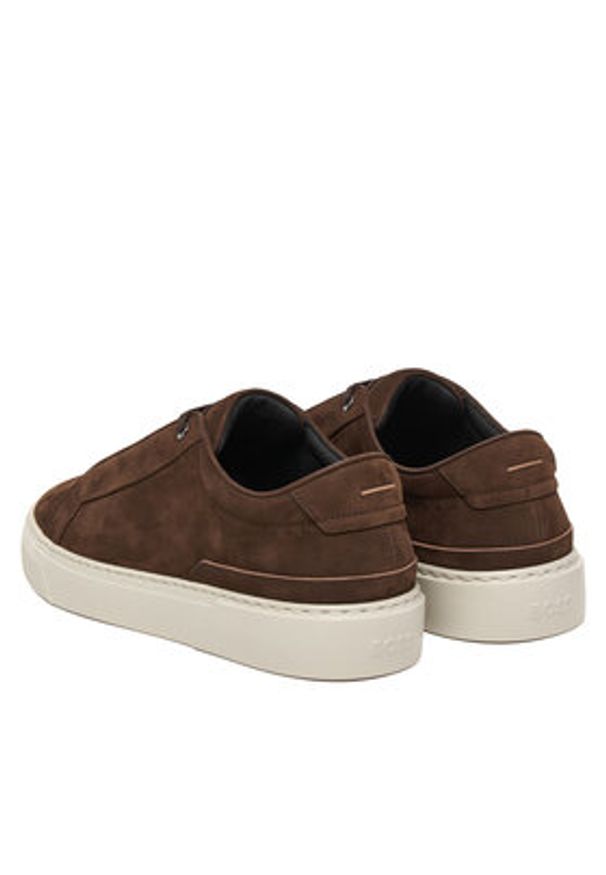 BOSS Sneakersy Gary 50552971 Brązowy. Kolor: brązowy. Materiał: skóra, zamsz