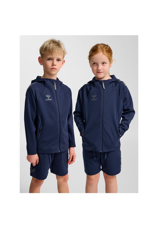 Dziecięca bluza dresowa zapinana na zamek Hummel Cima 2.0. Kolor: niebieski. Materiał: dresówka