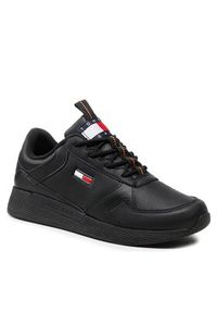 Tommy Jeans Sneakersy Flexi Runner Ess EM0EM01080 Czarny. Kolor: czarny. Materiał: skóra