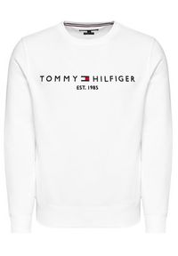 TOMMY HILFIGER - Tommy Hilfiger Bluza Logo MW0MW11596 Biały Regular Fit. Kolor: biały. Materiał: syntetyk