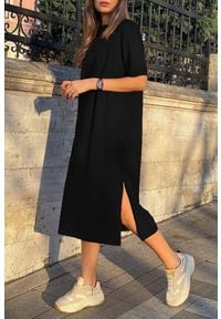 IVET - Sukienka MELSINA BLACK. Okazja: na co dzień. Kolor: czarny. Materiał: materiał. Styl: casual. Długość: midi #1