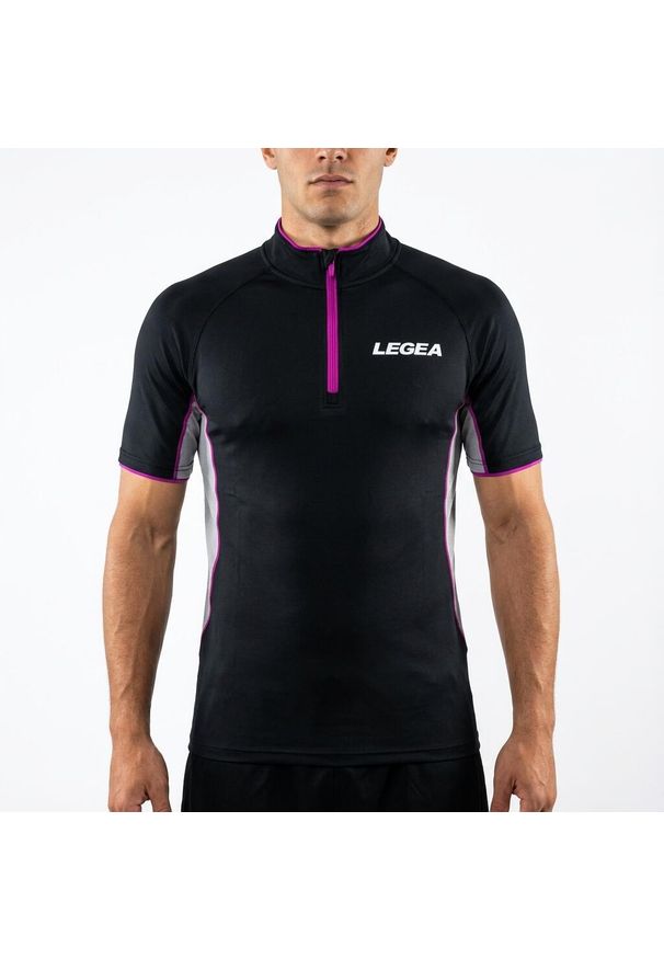 LEGEA - Koszulka treningowa BOSTON MC. Kolor: różowy, wielokolorowy, czarny. Materiał: materiał. Długość rękawa: krótki rękaw. Długość: krótkie. Wzór: nadruk. Sport: kolarstwo