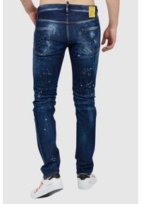 DSQUARED2 Granatowe jeansy męskie cool guy jean. Kolor: niebieski. Wzór: aplikacja #4