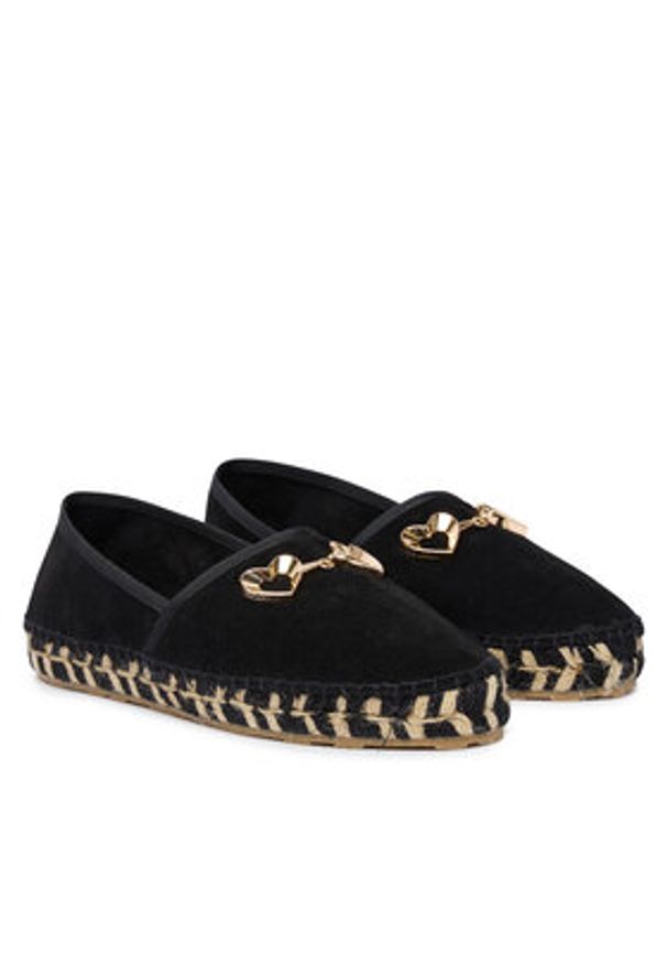Love Moschino - LOVE MOSCHINO Espadryle JA10552G0OIG5000 Czarny. Kolor: czarny. Materiał: zamsz, skóra