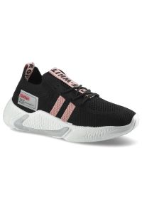Czarne Sneakersy Damskie Artiker Sportowe Półbuty. Okazja: na co dzień. Kolor: czarny. Materiał: dzianina. Szerokość cholewki: normalna