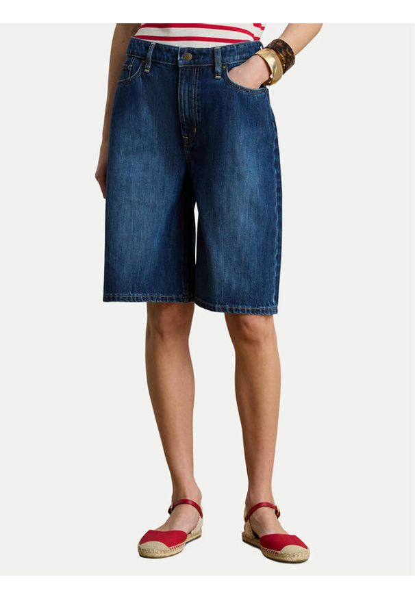 Lauren Ralph Lauren - LAUREN RALPH LAUREN Szorty jeansowe 200P13594001 Niebieski Wide Leg. Kolor: niebieski. Materiał: bawełna