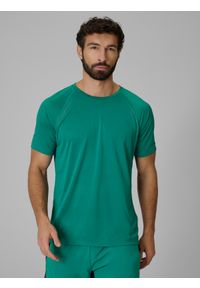 4f - 4F Koszulka do biegania szybkoschnąca męska - zielona M. Kolor: zielony. Materiał: dzianina. Długość: długie. Sport: fitness, bieganie #1