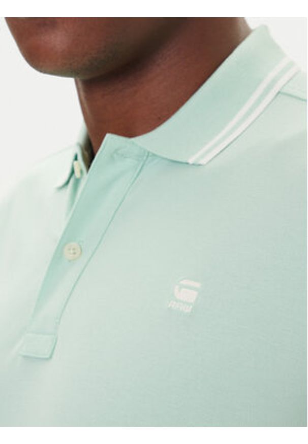 G-Star RAW - G-Star Raw Polo Dunda D17127-5864 Zielony Slim Fit. Typ kołnierza: polo. Kolor: zielony. Materiał: bawełna