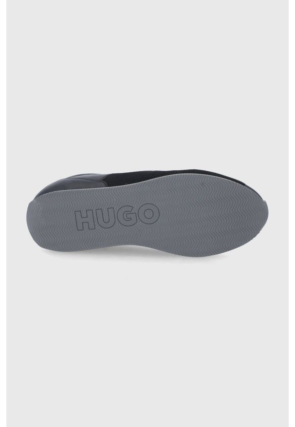 Hugo Buty Cyden kolor czarny. Nosek buta: okrągły. Zapięcie: sznurówki. Kolor: czarny. Materiał: guma. Obcas: na obcasie. Wysokość obcasa: niski