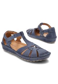 Niebieskie Sandały Armodo Wygodne Obuwie Damskie. Okazja: na spacer, na plażę. Kolor: niebieski. Materiał: materiał. Sezon: lato. Styl: boho #6